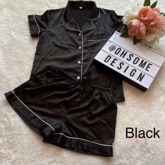BRAND NEW satin short pjs set different colours - Picture 2 of 10